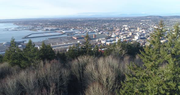 Bellingham Washington Aerial Reveal Of City Landscape alt
