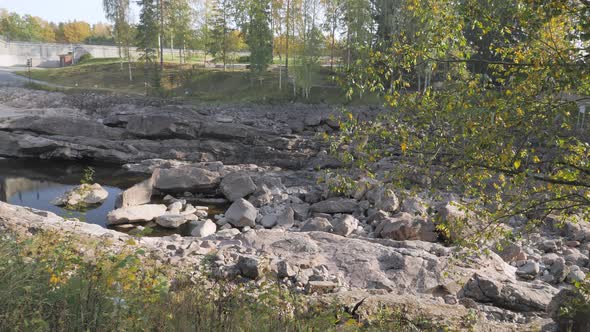 Big Rocks on the River Fronting the Imatrankoski Dam in Saimaa Lake alt