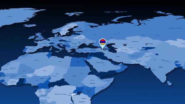 Armenia Flag Icon Gps Location Tracking Animation On Earth Map alt