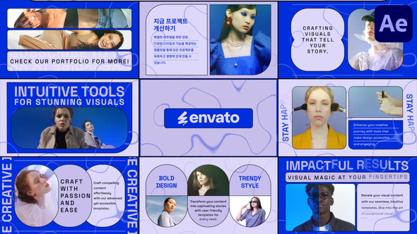 Elegant Wave Slides for After Effects Openers template preview