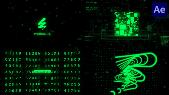 Glitch Logo for After Effects Logo Stings template preview