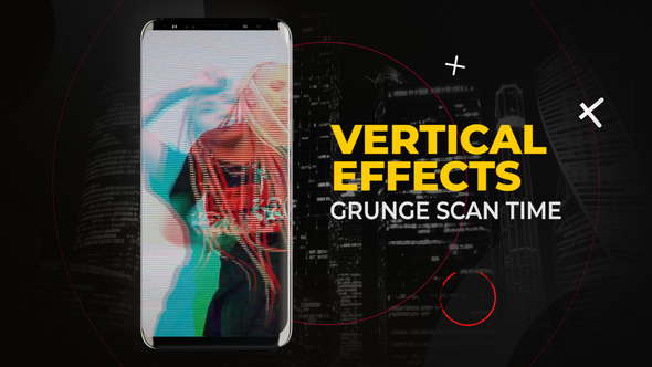 Vertical Grunge Scan Time Effects | After Effects Elements template preview