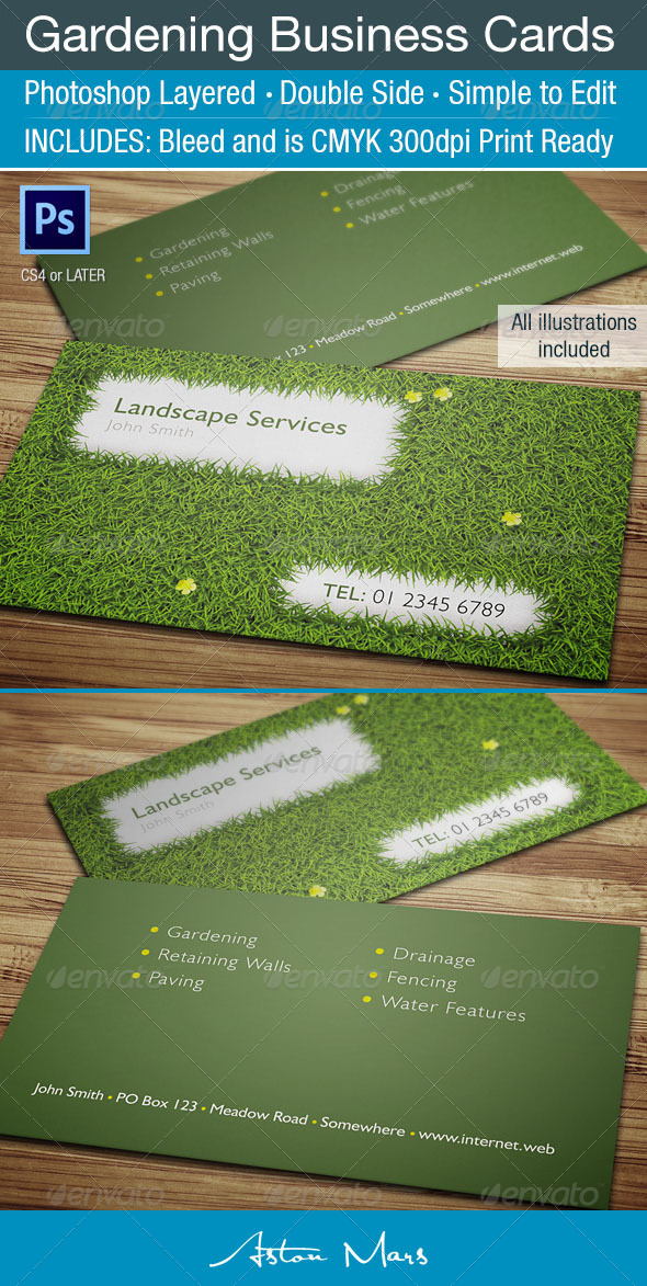 Gardening Business Card - Industry Specific Business Cards