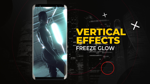 Vertical Freeze Glow Effects | After Effects Elements template preview