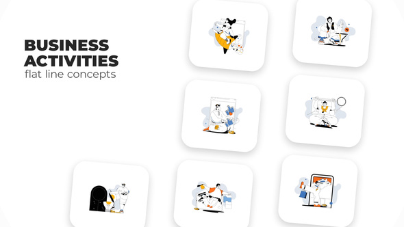 Business Activities - Flat Line Concepts Elements template preview