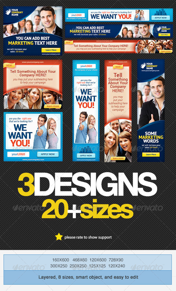 Corporate Banner Set Bundle 2.0 - Banners & Ads Web Elements