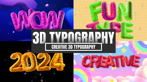 Creative 3D Typography For After Effects Openers template preview