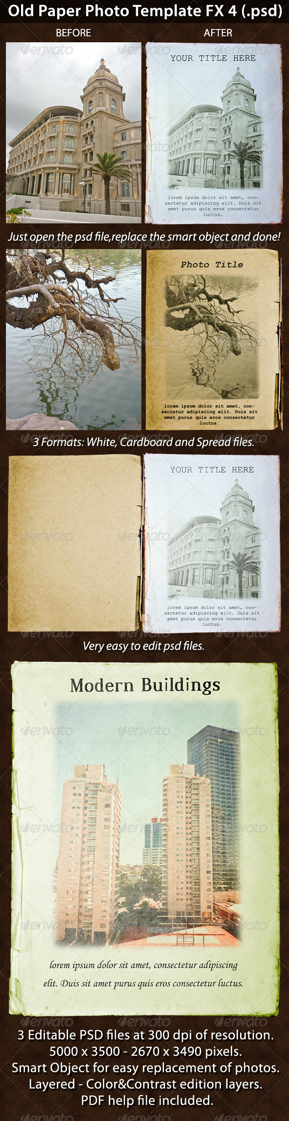 Old Paper Photo Template FX 4 - Photo Templates Graphics