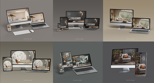 Iphones, iPads and MacBooks and iMacs from different angles