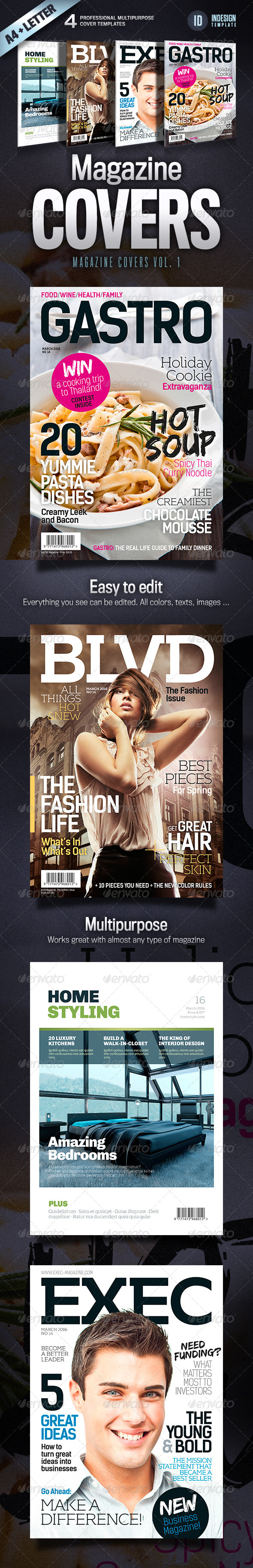 Magazine Covers - Vol. 1 - Magazines Print Templates