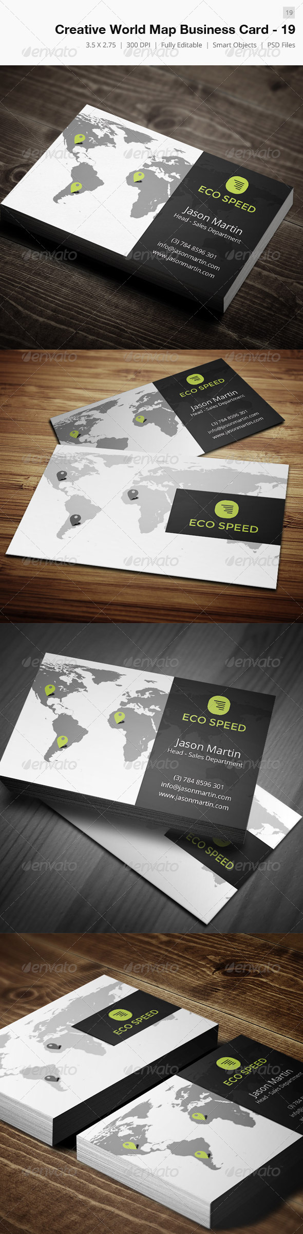 Creative World Map Business Card - 19 - Creative Business Cards