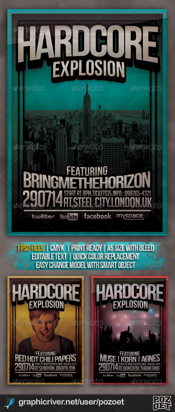 Hardcore Music Flayer Vol.2 - Concerts Events