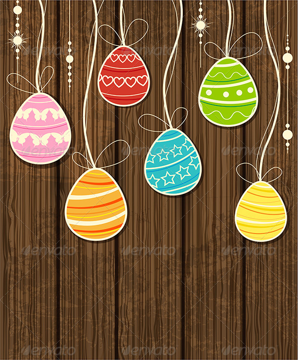Wooden Easter Background - Miscellaneous Seasons/Holidays