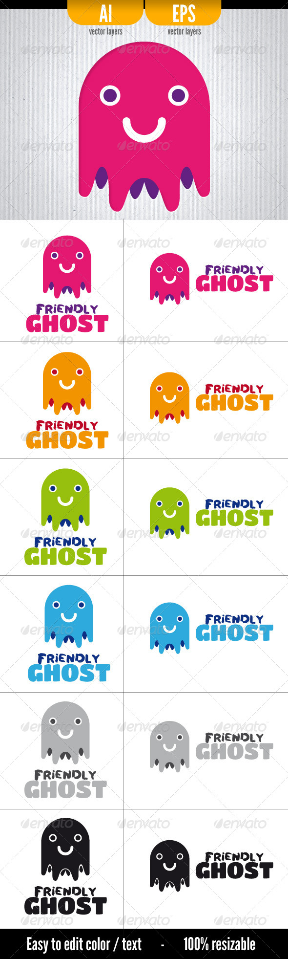 Friendly Ghost - Symbols Logo Templates