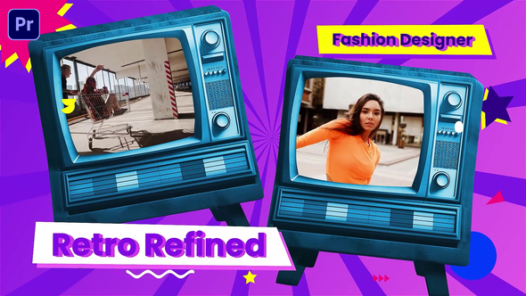 Funky Retro TV Promo Premiere Pro template preview