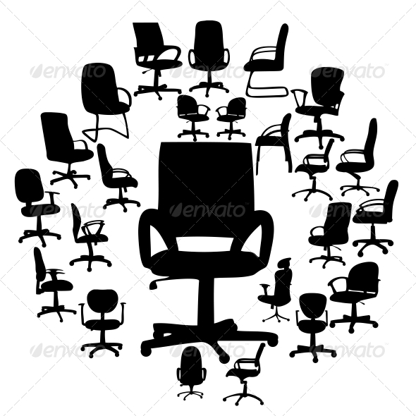 Office Chairs Silhouettes Vector Illustration - Miscellaneous Vectors