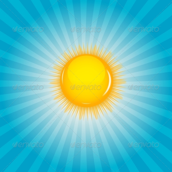 Sun and Cloud Background Vector Illustration - Seasons Nature