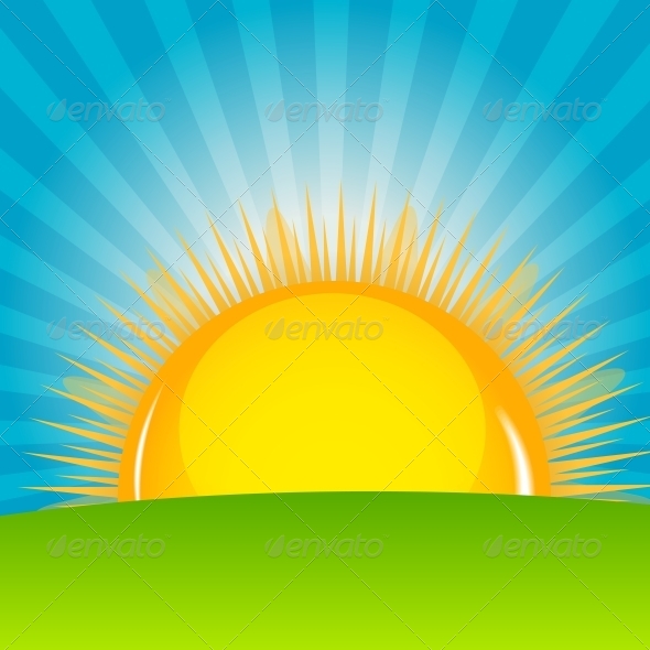 Cloud and Sunny Background Vector Illustration - Seasons Nature