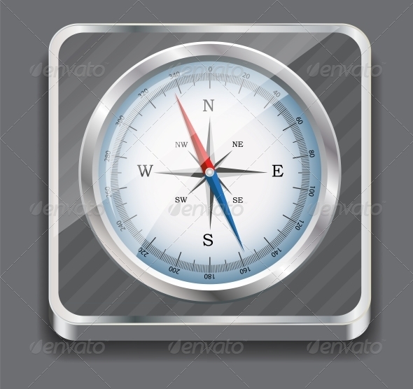 Glossy Compass. Vector Illustration. - Concepts Business