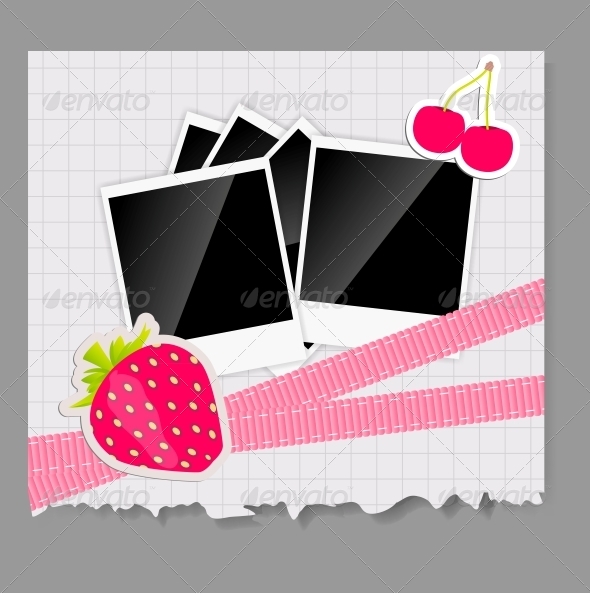 Scrapbook Elements with Photos Frame - Miscellaneous Vectors