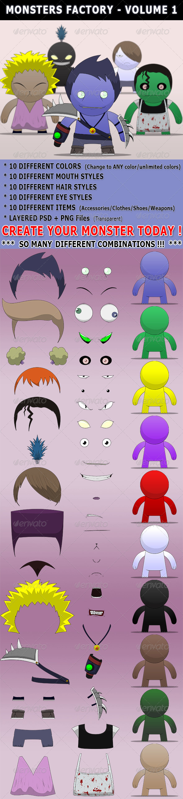 Monsters Factory Vol-1 - Characters Illustrations