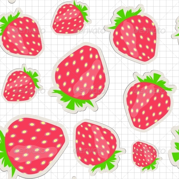 Seamless Pattern with Strawberry. - Miscellaneous Vectors