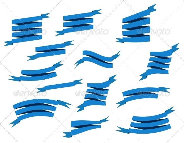 Set Retro Ribbons and Label Vector Illustration - Miscellaneous Vectors