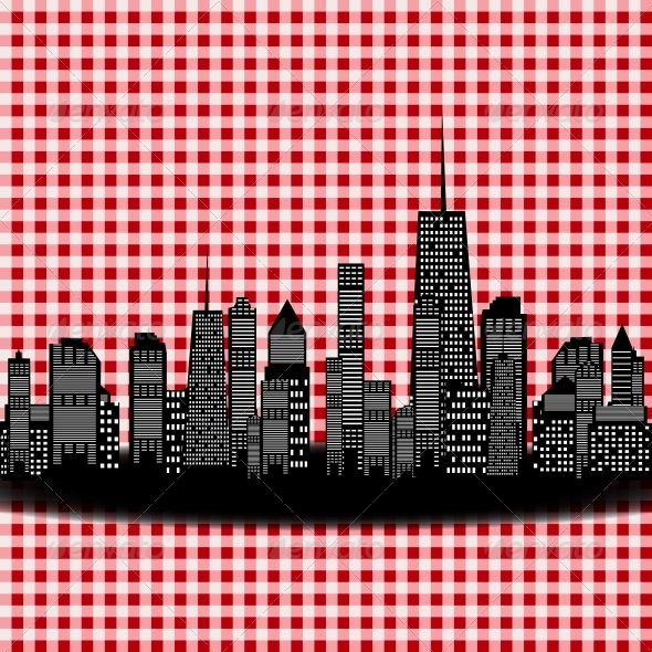 Vector Illustration of Cities Silhouette. EPS 10. - Miscellaneous Vectors