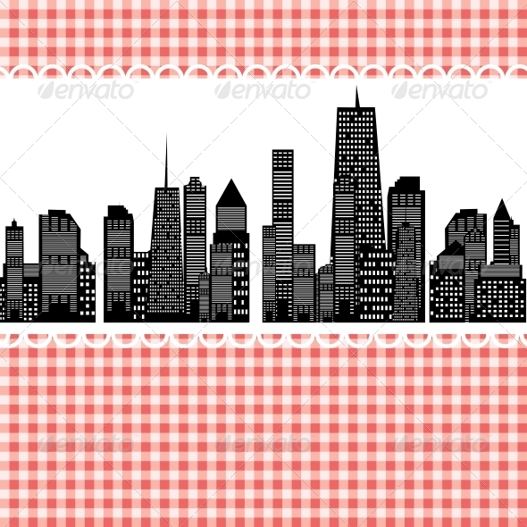 Vector Illustration of Cities Silhouette. EPS 10. - Miscellaneous Vectors