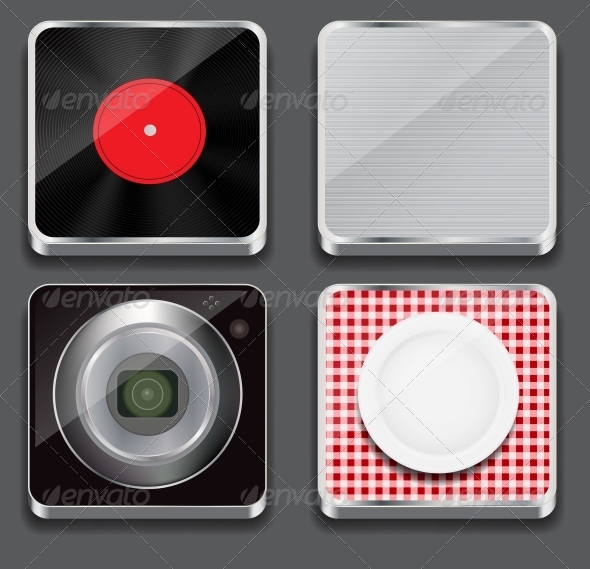 Vector Illustration of Apps Icon Set - Backgrounds Decorative