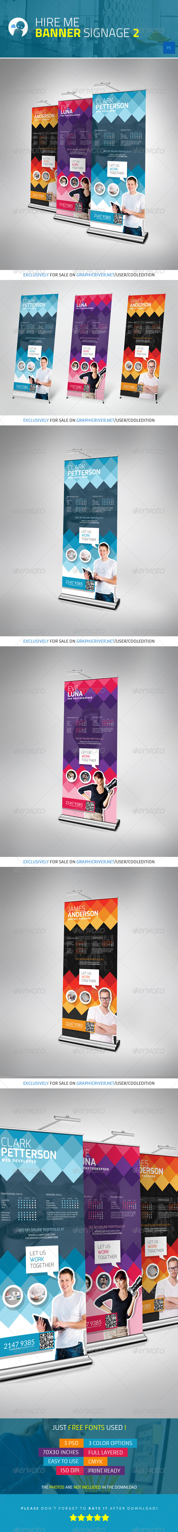 Hire Me - Banner Signage 2 - Signage Print Templates