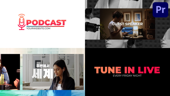 Podcast Intro | Premiere Pro MOGRT Premiere Pro template preview