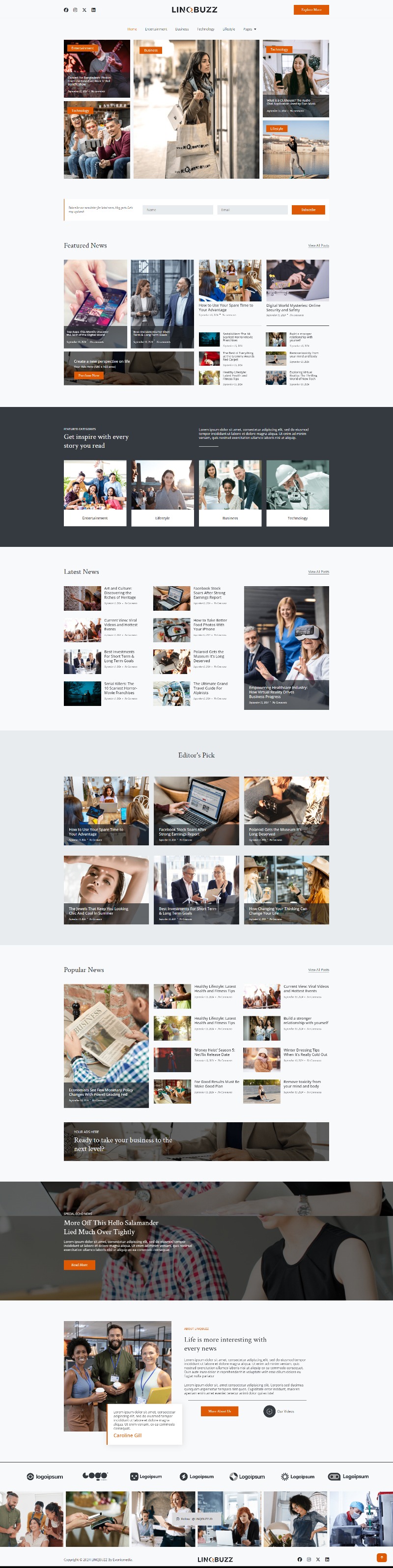 Linqbuzz - Blog & Magazine HTML5 Template by Evonicmedia | ThemeForest