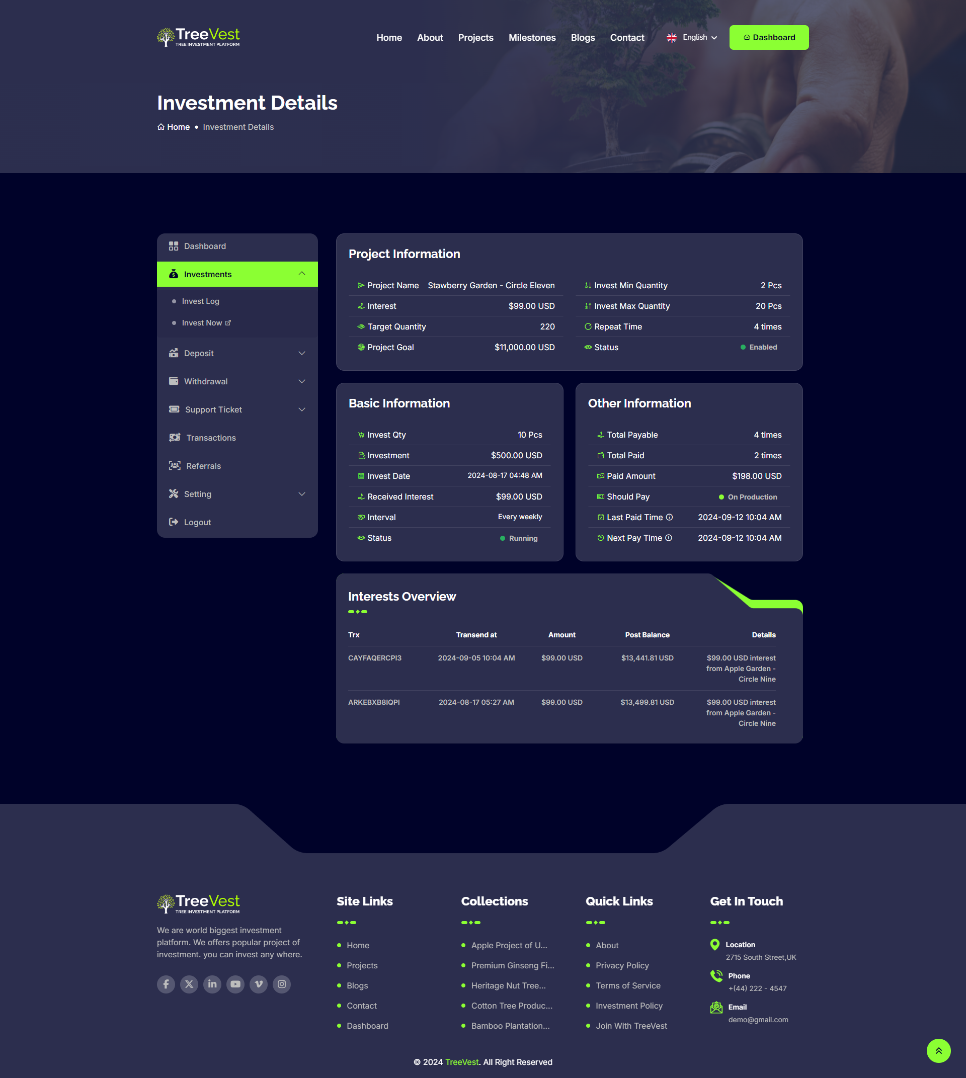 TreeVest - Tree Plantation Based Investment Platform by ViserLab ...