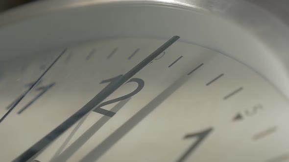 Slow motion time passing on analog clock shallow DOF 1080p HD footage - Shallow DOF clock-face needl alt