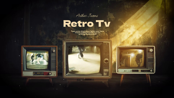 Retro Tv in Dark Room Openers template preview