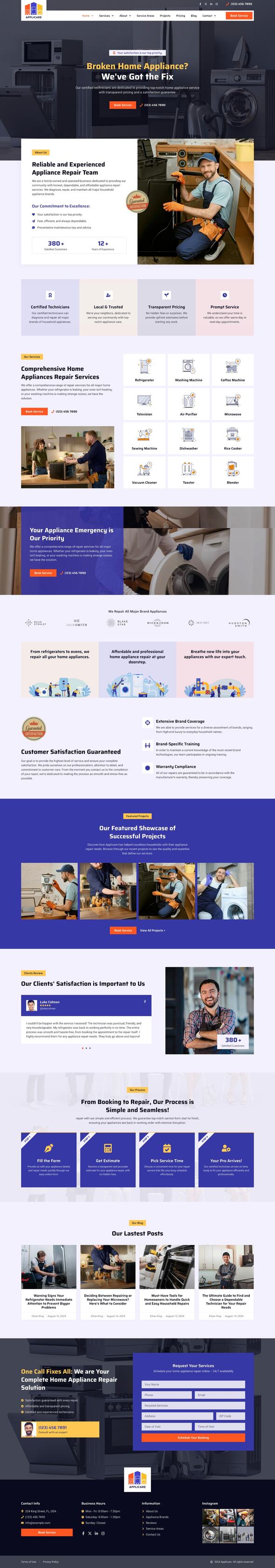 Applicare - Home Appliance Repair Services Elementor Pro Template Kit