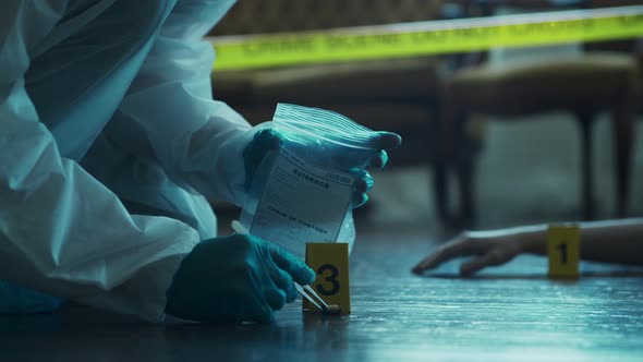 Closeup of a Crime Scene in a Deceased Person's Home. alt