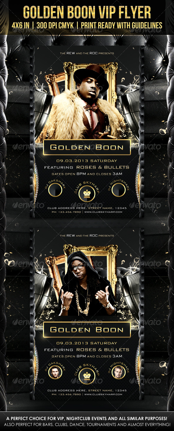 Golden Boon VIP Flyer - Clubs & Parties Events