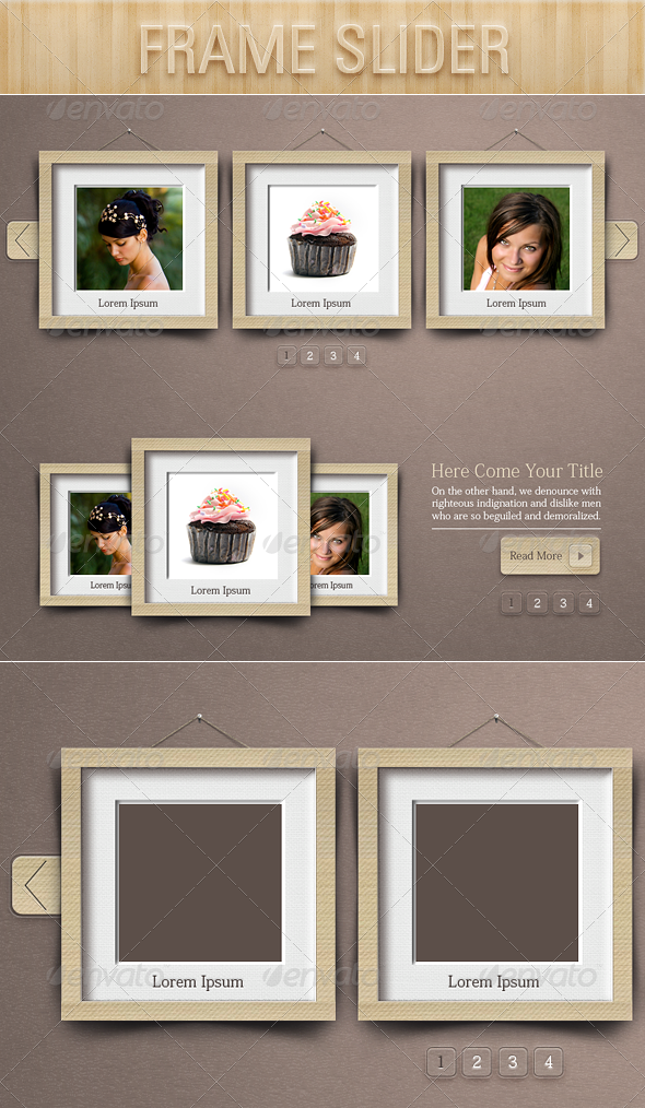 Realistic Frame Sliders - Sliders & Features Web Elements