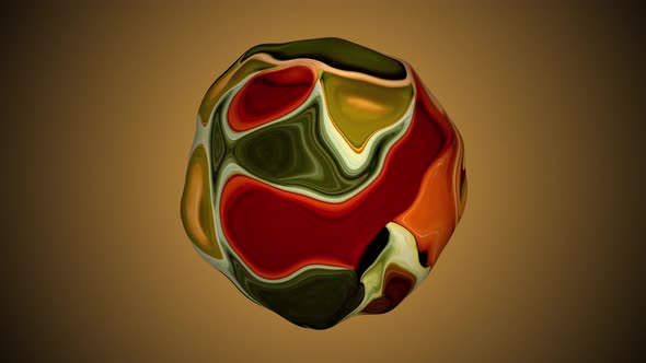 Liquid marble ball rotation on gradient background. A 92