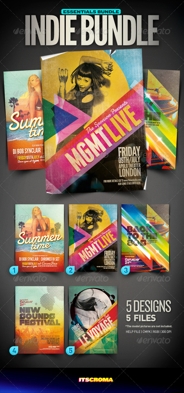 Indie Flyer Vintage Bundle | 003 - Clubs & Parties Events