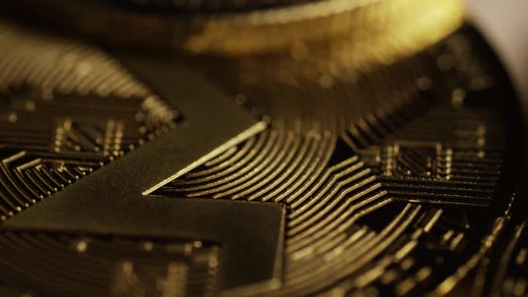 Rotating shot of Bitcoins alt