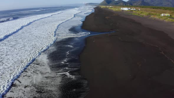Khalaktyrsky Beach with Black Sand on Kamchatka