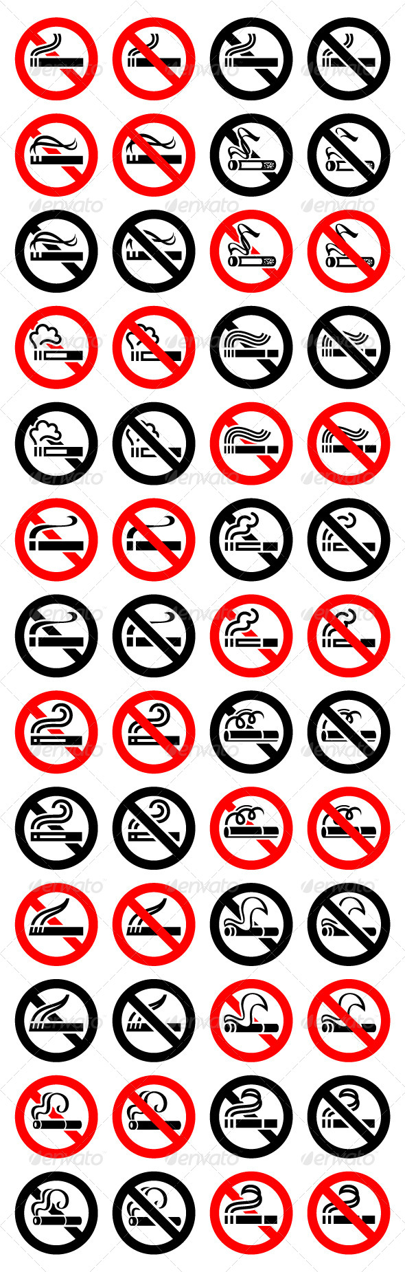 52 Round Signs 13 Cigarette Symbols - Decorative Symbols Decorative