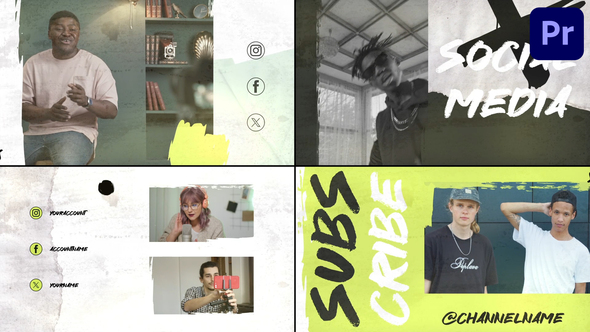Brush Youtube Slides for Premiere Pro Premiere Pro template preview