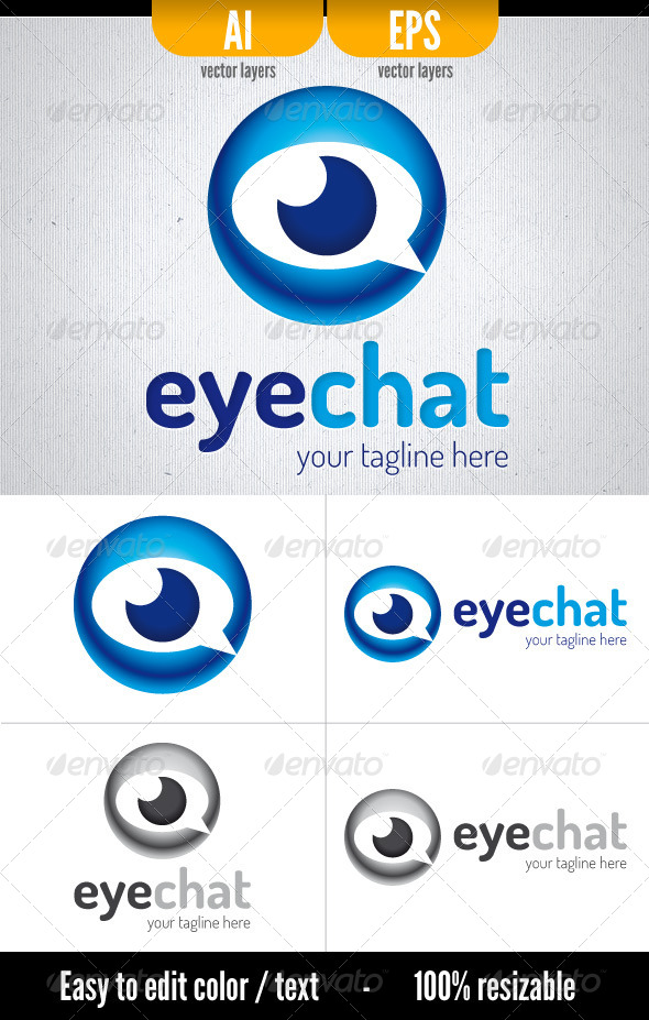 Eye Chat - Symbols Logo Templates