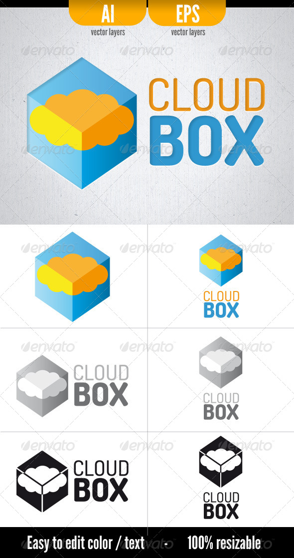 Cloud Box - Symbols Logo Templates