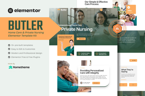 Butler - Home Care & Private Nursing Elementor Template Kit