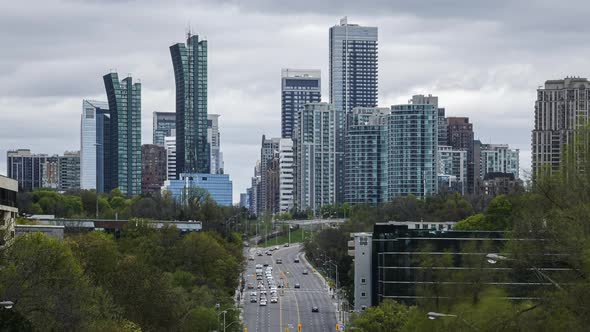 Toronto Canada Timelapse  The City Skyline of North York or Toronto During the Day